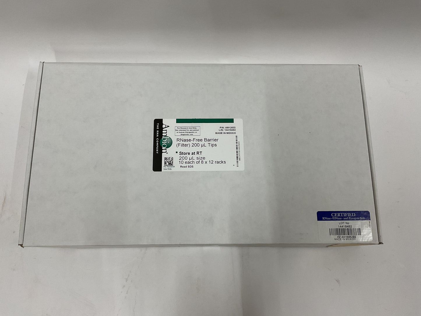 AMBION RNASE-FREE BARRIER 200ul TIPS AM12655 -NEW