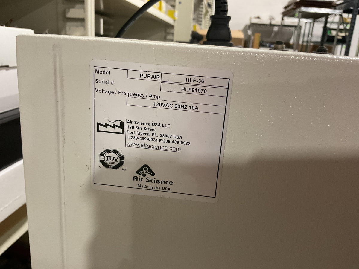 AIR SCIENCE LF SERIES LAMINAR FLOW HOOD HLF-36 #12