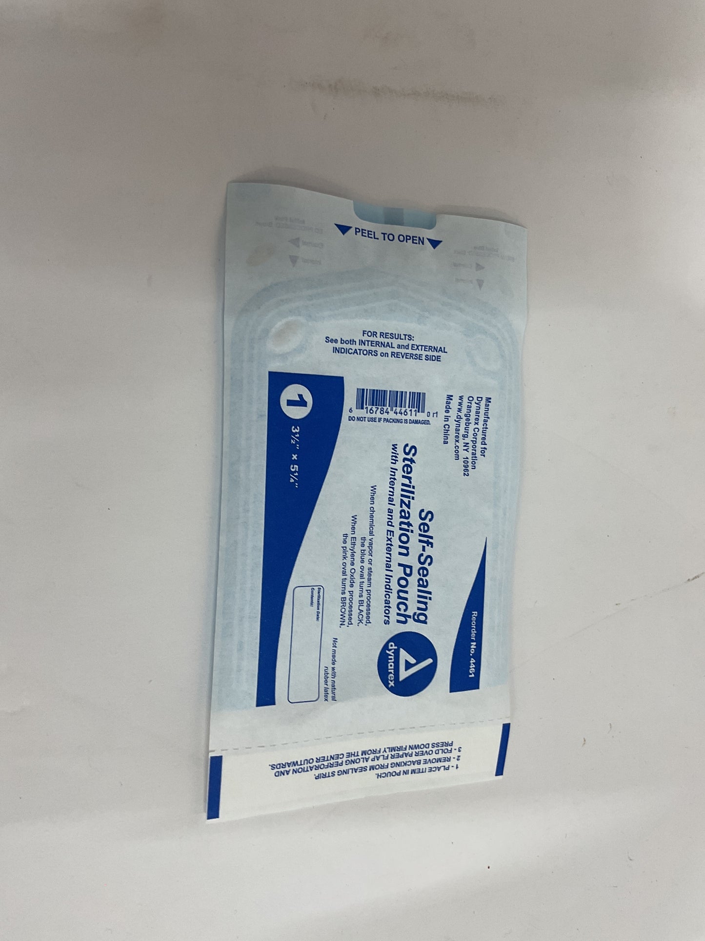 DYNAREX SELF SEALING STERILIZATION POUCHES 4461 3x5 -NEW